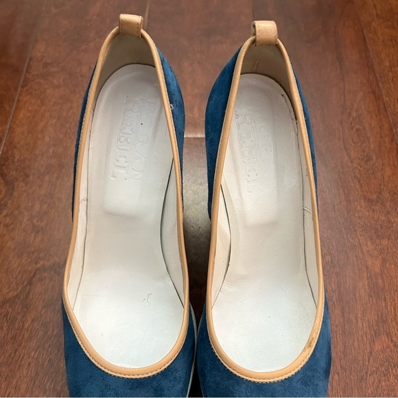 Hogan Women’s Cerulean Blue Suede Wedge Platform Shoes, Size 8 - Picture 10 of 13